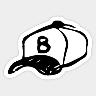 Letter B Hat Doodle Black Sticker